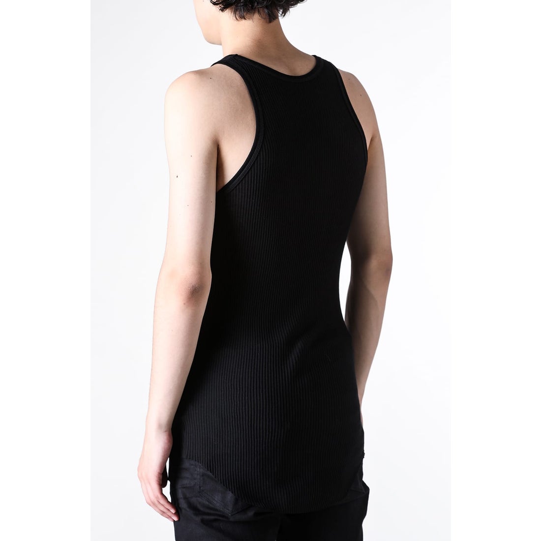 ユリウス JULIUS COTTON/SILK RIB TANKTOP （BLACK） -FASCINATE
