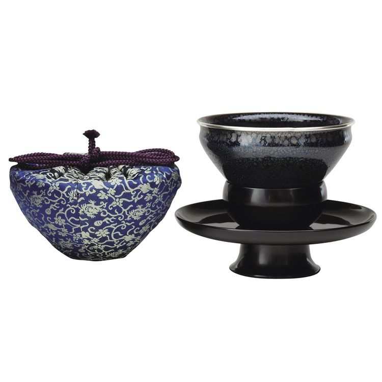 茶道具 天目茶碗（てんもくちゃわん） 新油滴天目茶碗セット (真塗