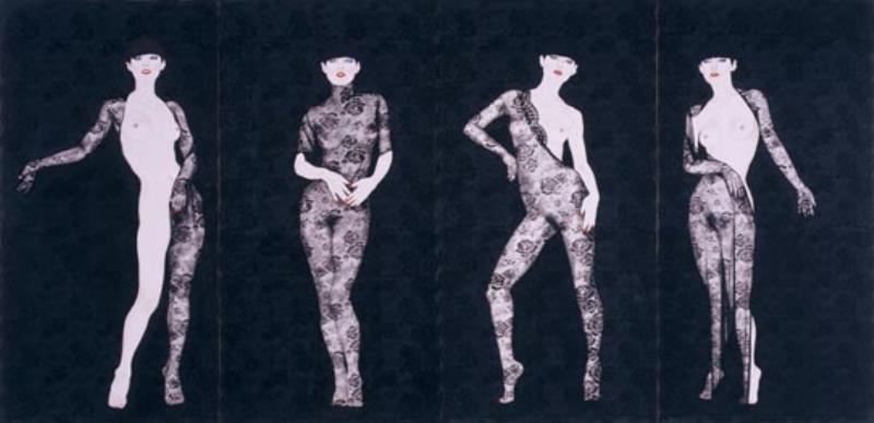 加山 又造、黒衣の裸婦、希少画集画、新品額装、状態良好 加山又造