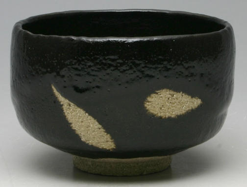 T128茶碗『のんこう写稲妻』『黒茶碗』『佐々木昭楽造』共箱茶道具