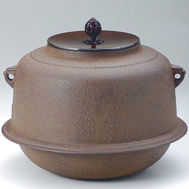 通販販売【茶道具】 真形釜 羽付 無地 *菊地政光* 炉用*[kmh91202]茶道道具