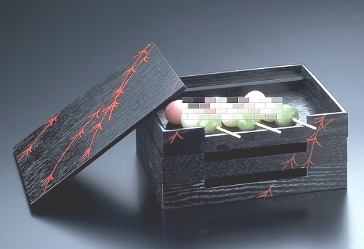 茶道具】鵬雲斎大宗匠御好 柳漆絵 田楽箱 *懐石*菓子器*