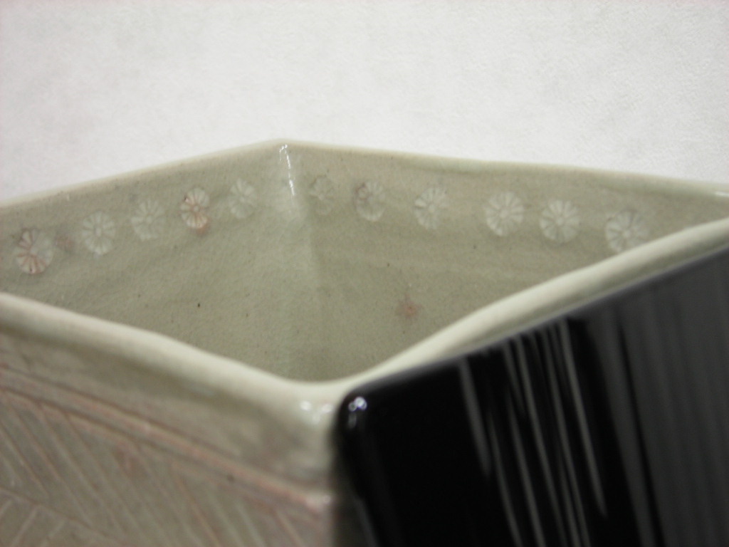 通販販売【茶道具】 三島角水指 玄々斎好写 *西尾香舟* 少庵忌