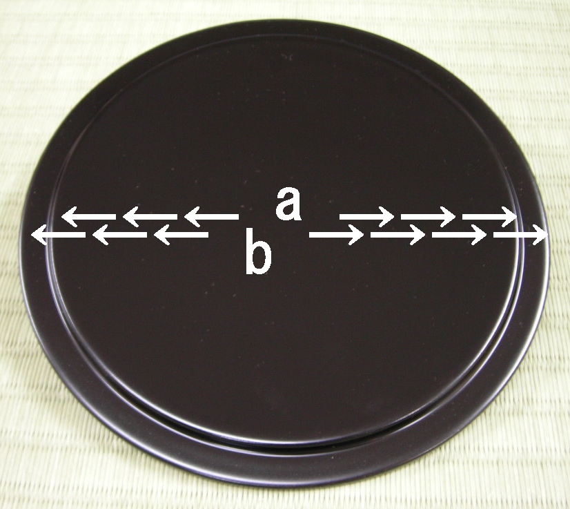 茶道具】 替蓋 4，3寸 真塗木製 *既製品*塗蓋*一文字蓋*[hzh99043]