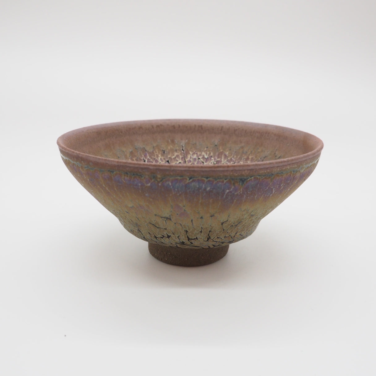 京都• 鎌田幸二陶器製 水差しのハンドル黒と茶色の模様 侘び寂び茶道