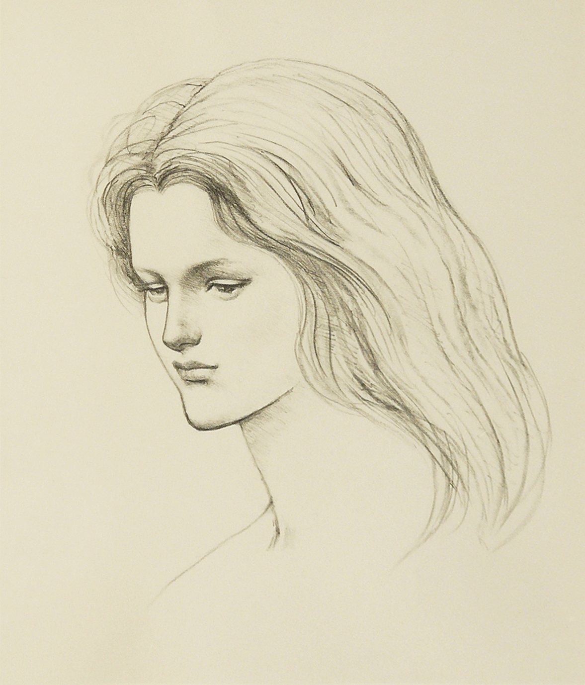 イ*ン様 【希少】舟越保武 素描 女の顔 初期の直筆デッサン イ*ン様