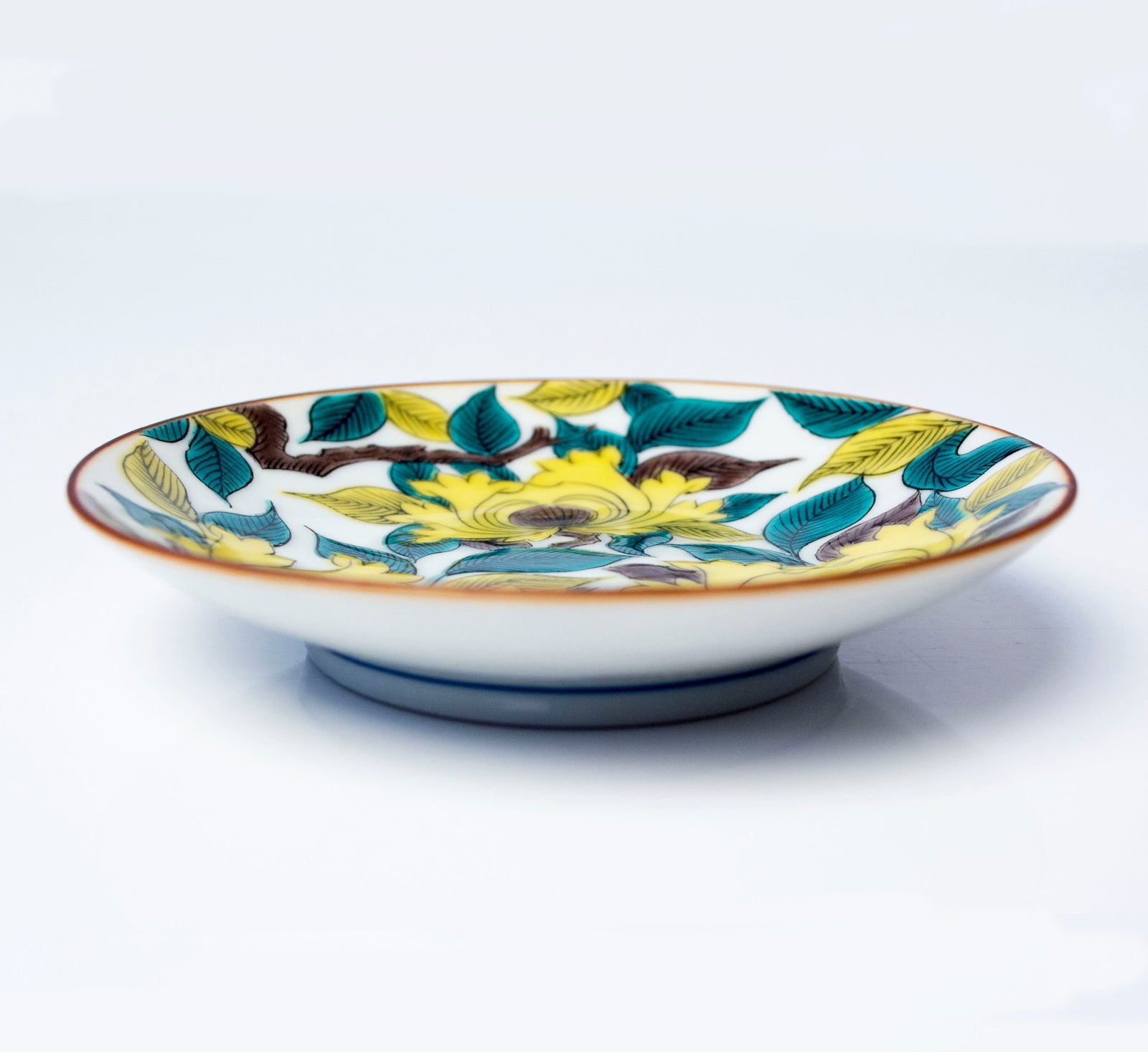 HS270 平安 静解 造 京焼 色絵牡丹文 丸形 横手急須 色絵横手