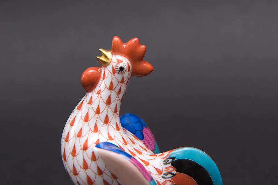 ヘレンド 干支フィギュリン（2005年）「酉（トリ）」（レッド）を