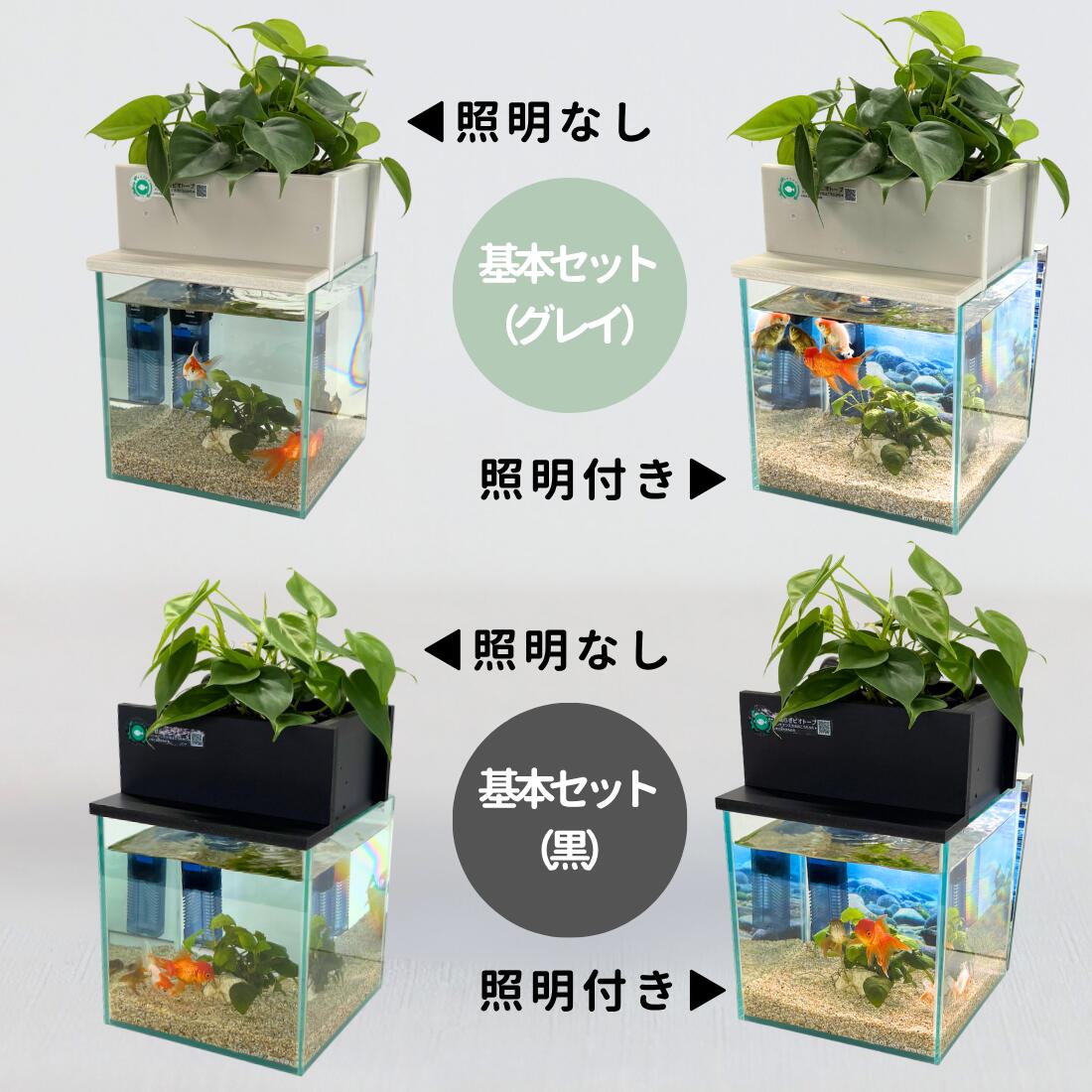 20cm型 せせらぎビオトープ 基本シンプルセット(黒) 照明なし【送料