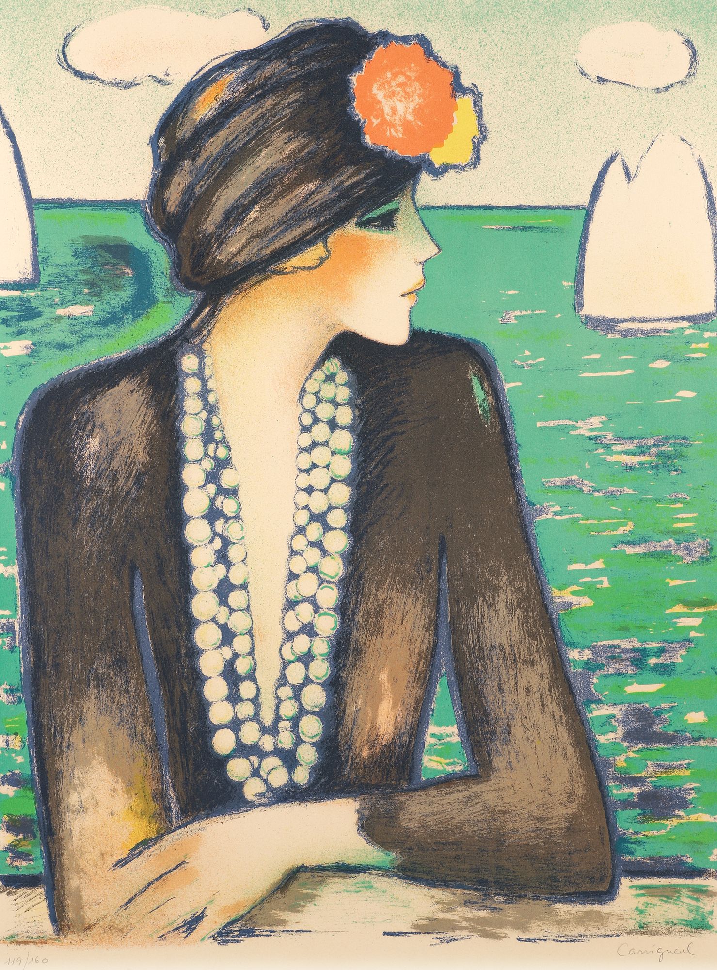 Jean-Pierre Cassigneul Le Collier Signed Lithograph sold at