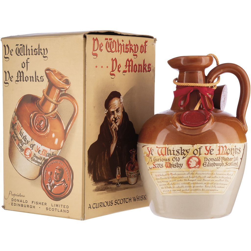 Ye Monks. De Luxe. Blended. Scotch Whisky. En licorera de ceramica