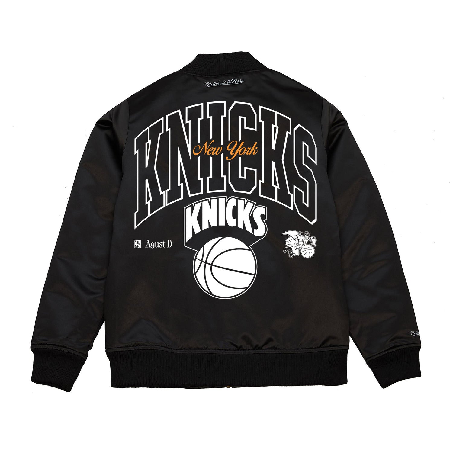 Mitchell & Ness Knicks SUGA Glitch Satin Bomber Jacket – Shop