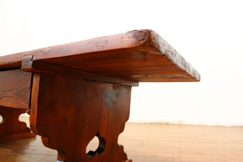 総欅材 重厚なテーブル 寺子屋 机 良い □TAB118□明治期机/総ケヤキ材