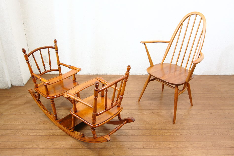 専用 9/15まで！ ヴィンテージ 木製 ロッキングチェア スピンドル