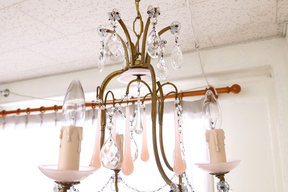 フランス アンティーク ピンク・ムラーノガラスの小さな可愛いミニ