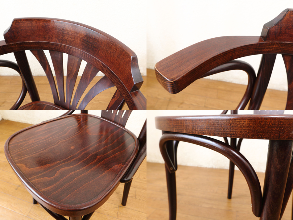 希少ベンドウッドアームチェア○曲木木製チェア○J &J.Kornビーチ材