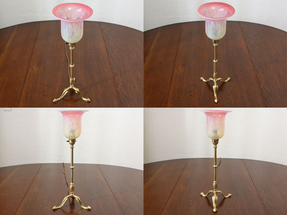 ウランガラスシェード アールヌーヴォースタイル ソリッドブラス