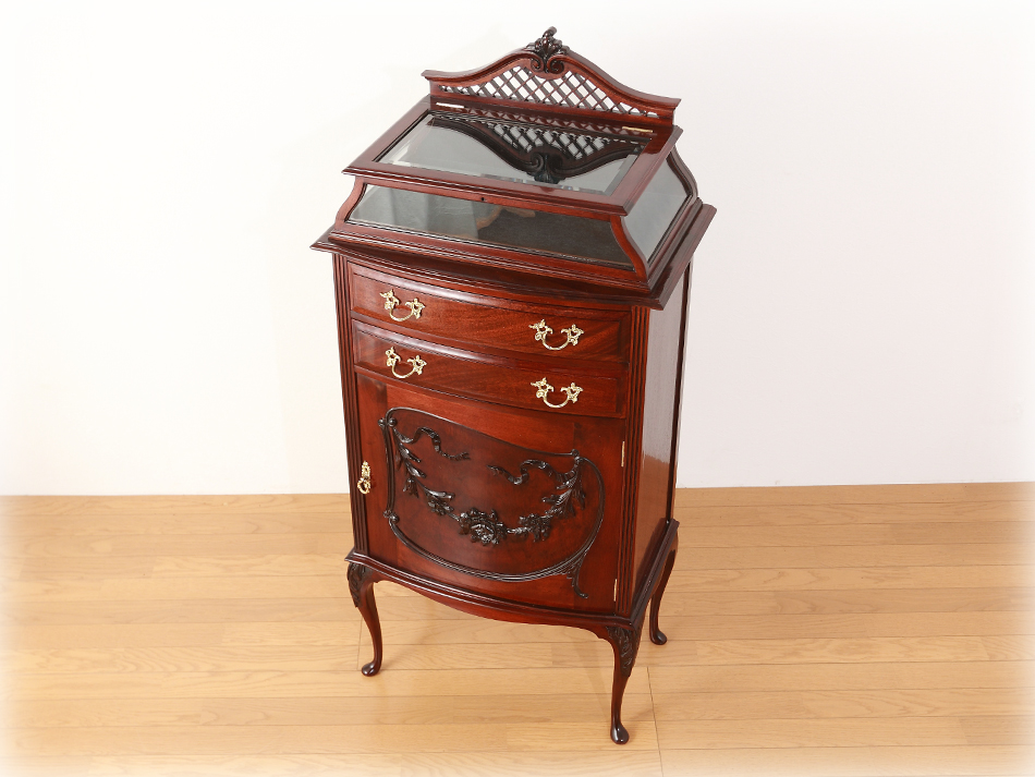 ヴィクトリアンスタイル クオリティマホガニー ジュエリーケーストップ