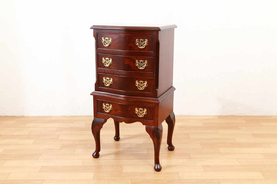 良品】アンティーク 象嵌 六角 4段チェスト 良品】アンティーク 象嵌