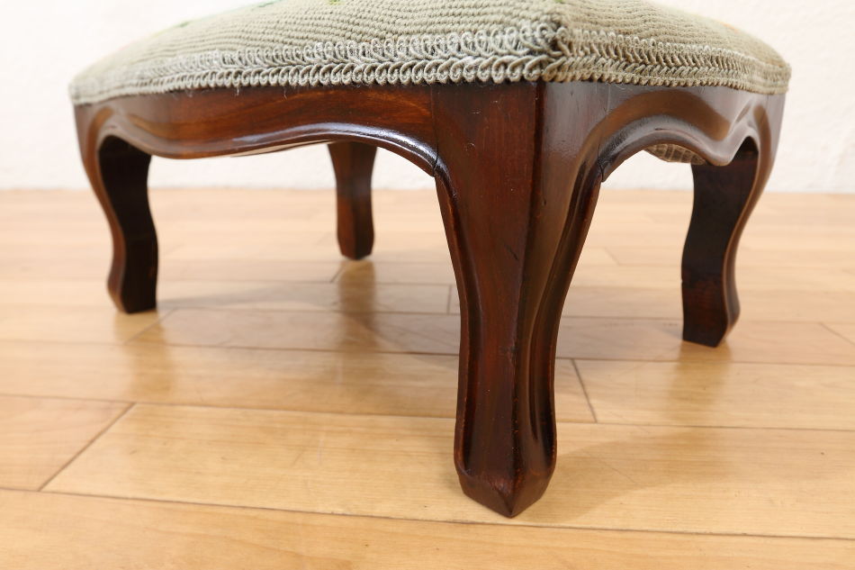 オールドフレンチスタイル ウォルナット フットスツール｜アンティーク