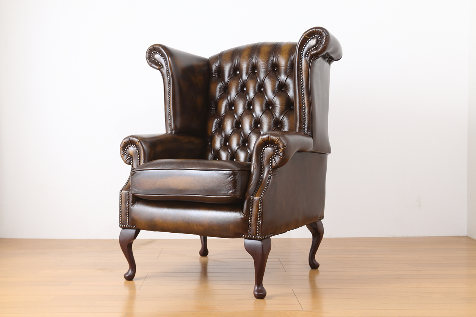 Thomas Lloyd チェスターフィールド アンティークブラウンレザー