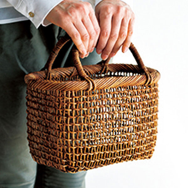 中川原信一さんあけびカゴ（大） 中川原信一さんのかごバッグ 7寸: