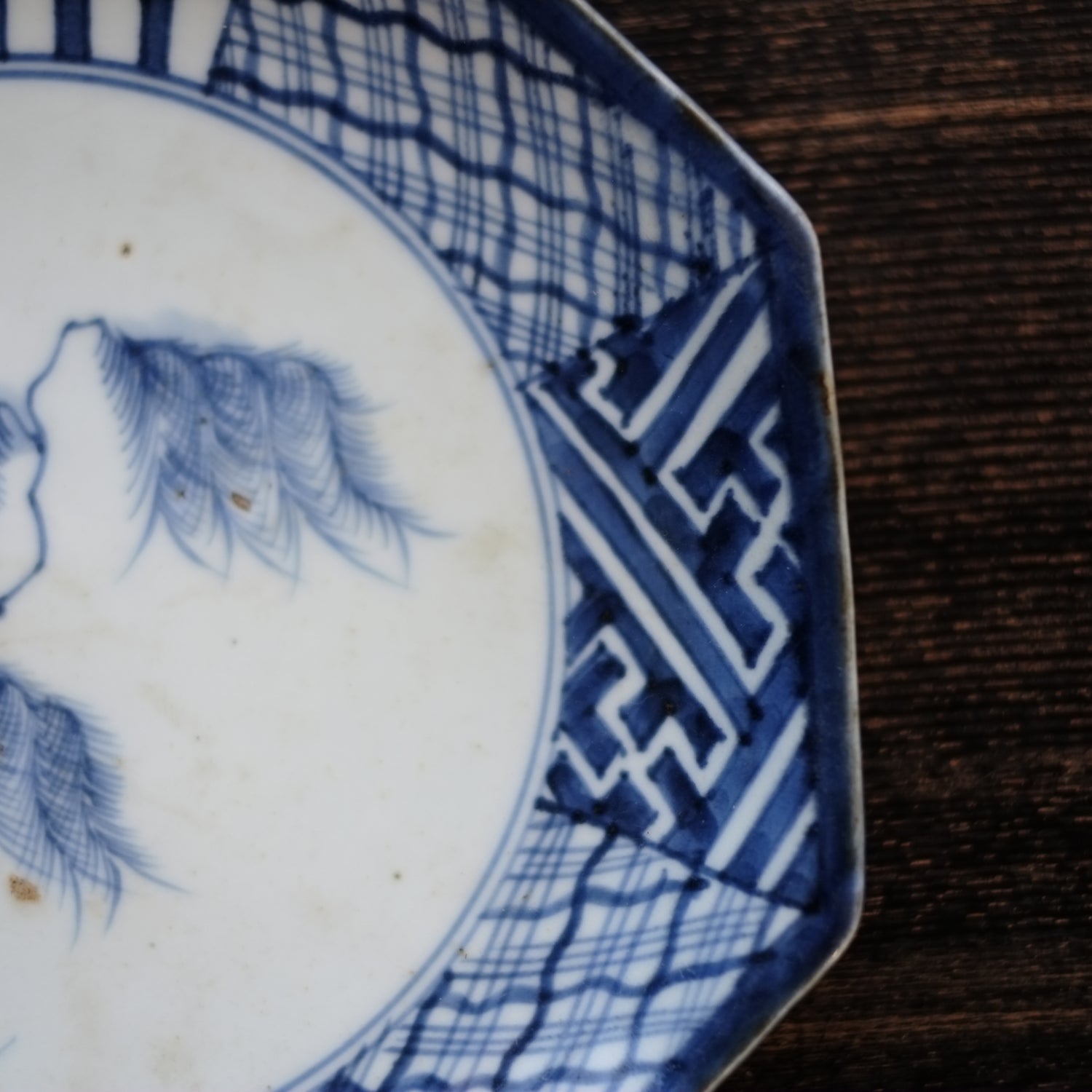 時代 柳文染付 八角皿(江戸時代) – 逢季荘