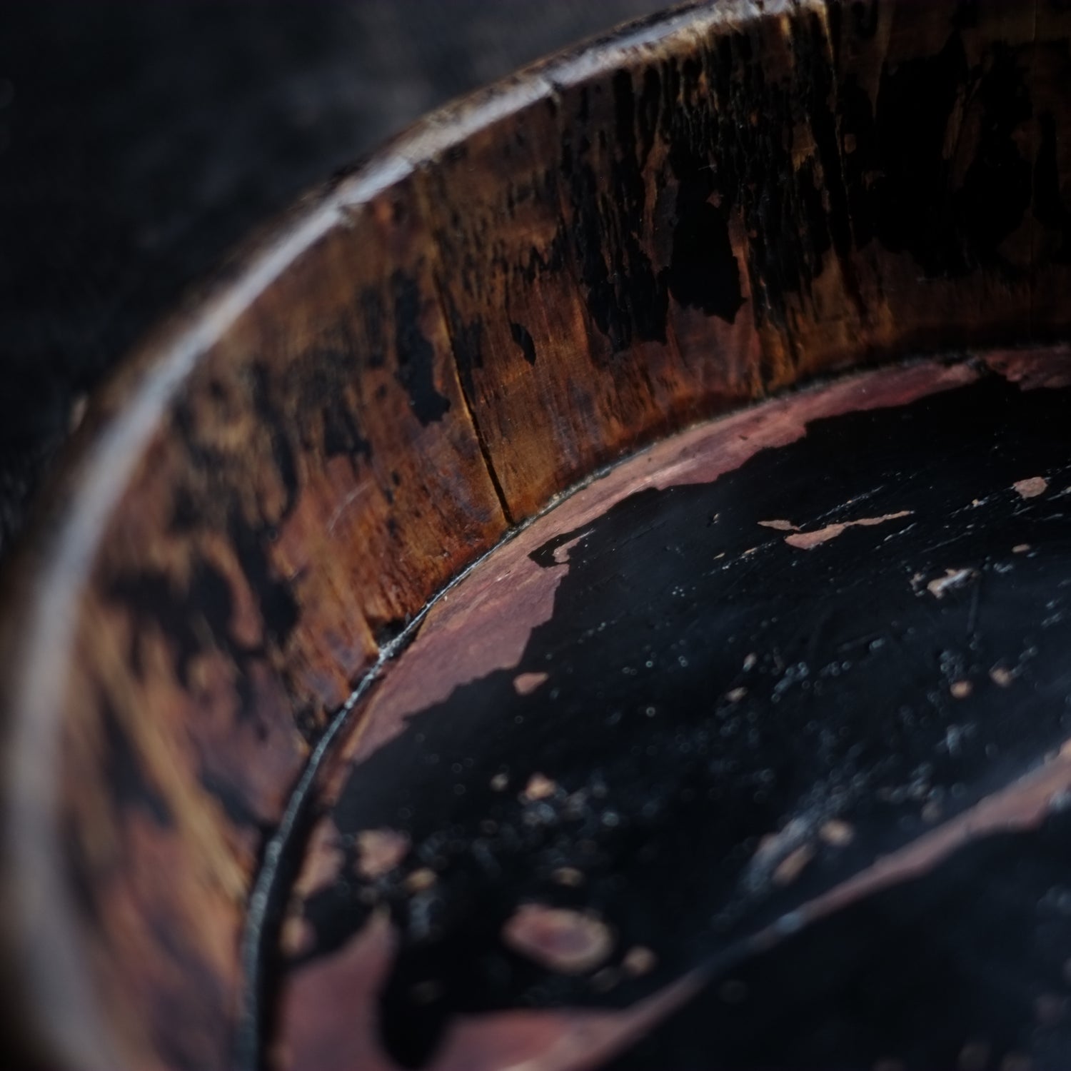 時代 黒漆 丸盆 桶 – 逢季荘