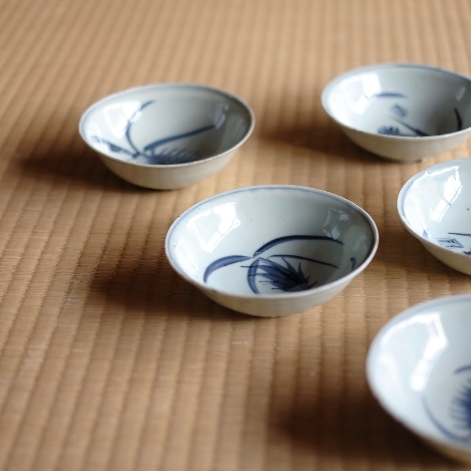 明時代 染付 青花蟹文盤一対 【希少貴重】【旧家蔵出し】 古染付皿(B