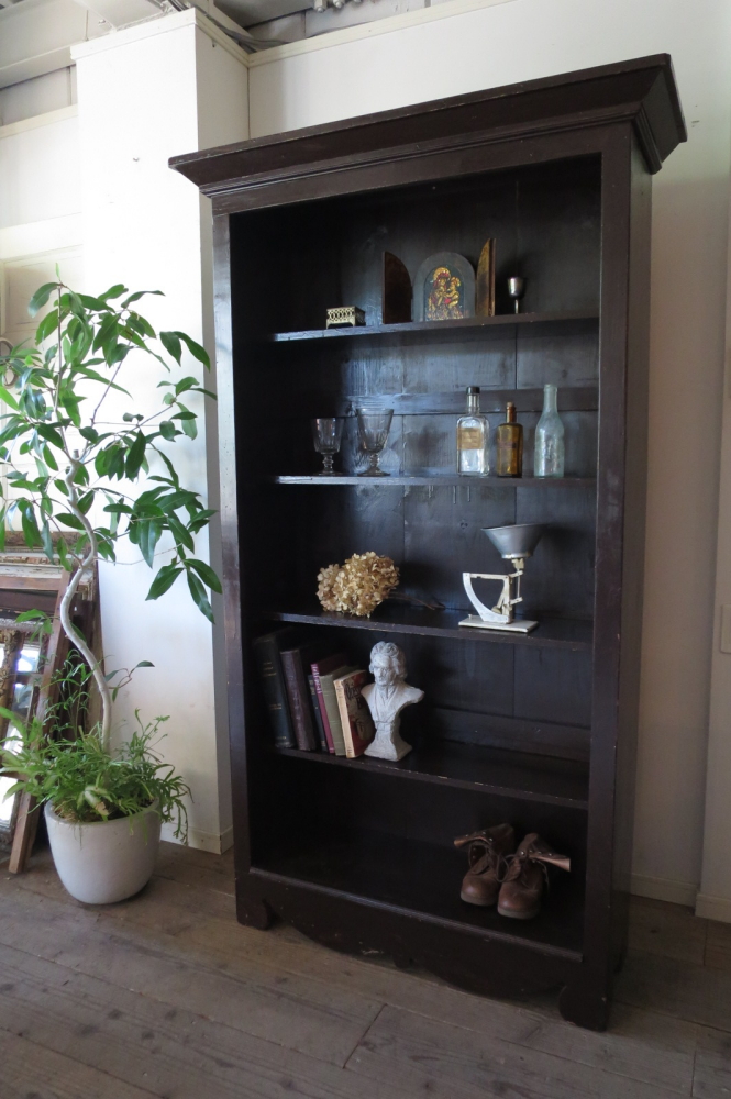 ヴィンテージ ダークブラウン 木製家具 オープンシェルフ テレビ台