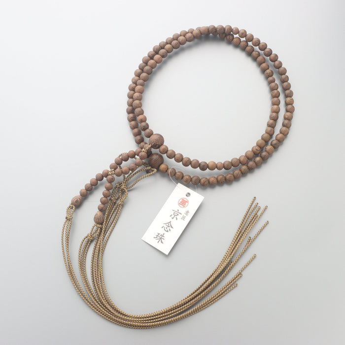 数珠 浄土真宗 男性用 縞鉄刀木 尺二 正絹紐房 — 仏壇・仏具専門店