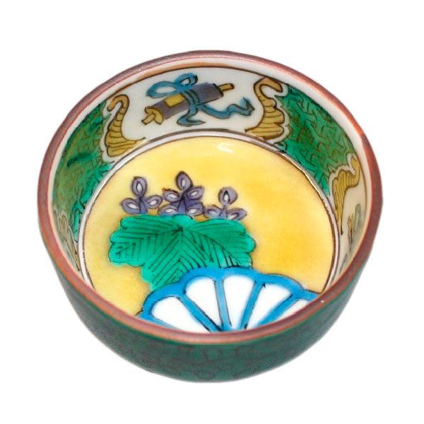 お値下げしました、九谷 六角人物・桐文 盃 お値下げしました、九谷