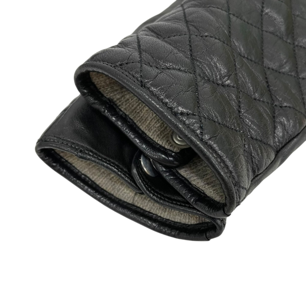 ERNEST W. BAKER】ブラック スナップボタン レザーグローブ ERNEST W