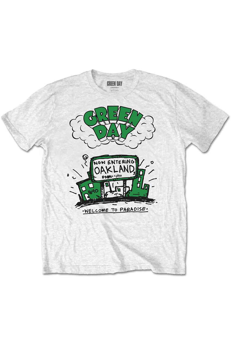 GREEN DAY バンドTシャツ ユニセックス : WELCOME TO PARADISE WHITE