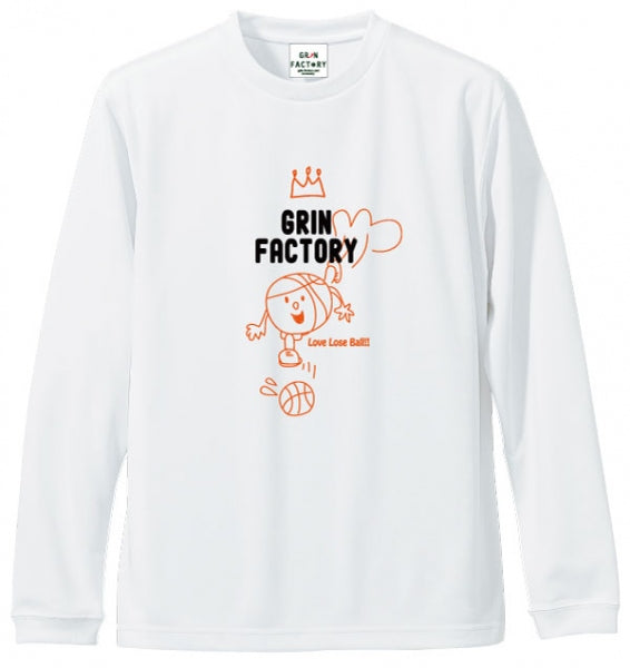 バスケTシャツ 長袖「ルーズボールちゃん」吸水速乾 ポリエステル100