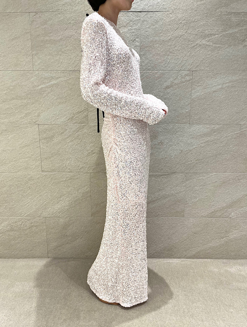 GANNI スパンコールドレス 36サイズ GANNI］スパンコールロングドレス