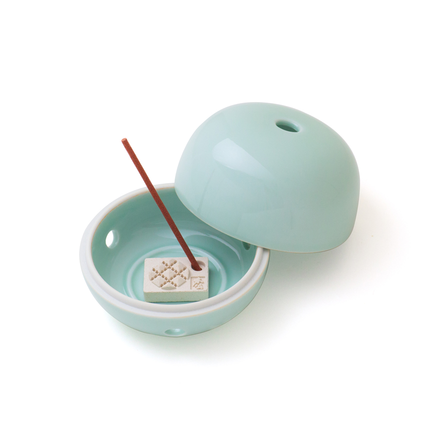 香炉（青磁）源氏物語ノベルティー（非売品） 香炉（青磁）源氏物語