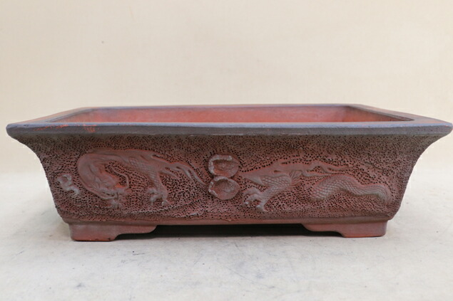 盆栽鉢 作家鉢 龍 浮彫 入手困難 盆栽鉢 作家鉢 龍 浮彫 入手困難