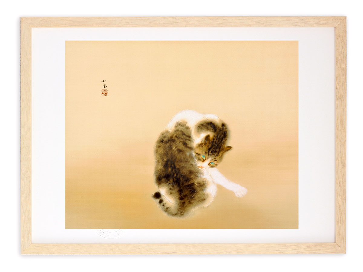 楽天市場】有名 画家 額入りアート 竹内栖鳳 「班猫」 J2-032 F8:61cm