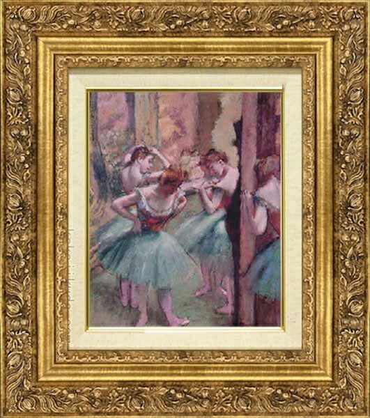 楽天市場】ドガ 絵画 踊り子、ピンクとグリーン F8号 送料無料 【複製