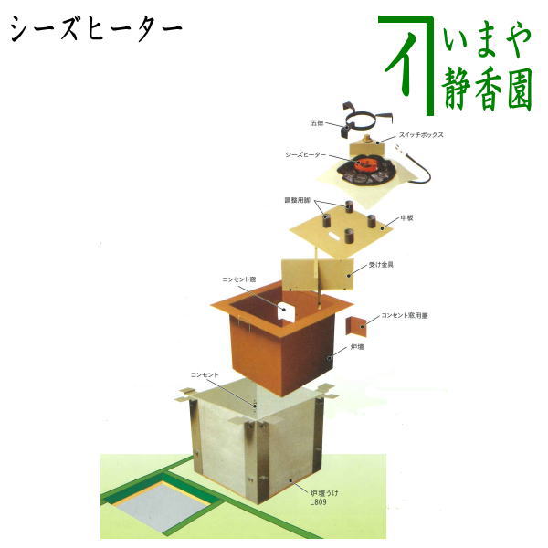 楽天市場】茶道具 電熱器 炉壇 銅製 電気炭付 強弱切替スイッチ付（YU