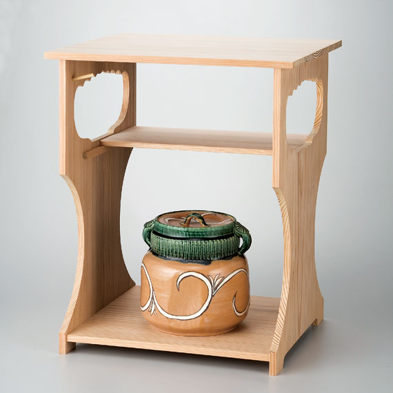 楽天市場】【茶器/茶道具 お棚】 五行棚 玄々斎好写し 焼杉製 小林幸斎