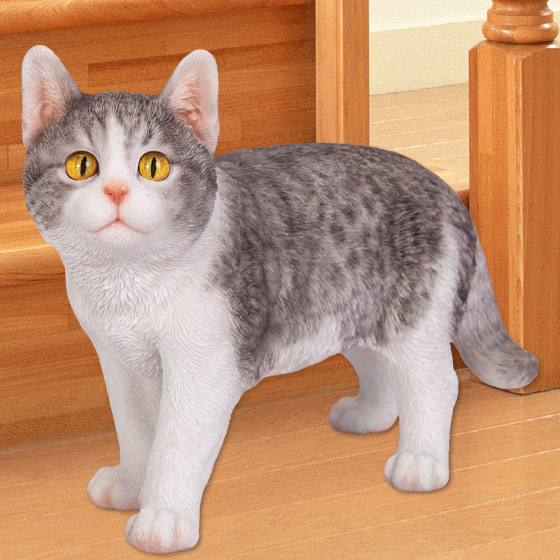 楽天市場】振り返る三毛猫 21.5 x 15 x 26.3cm (幅x奥x高) 本物