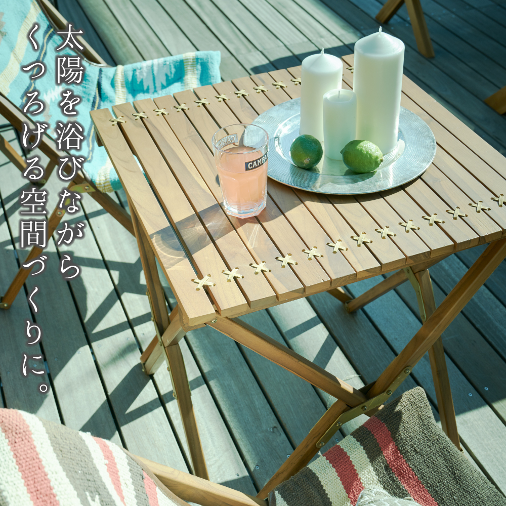 東谷 アウトドアテーブル 折りたたみ 木製 60cm ロール 天板 おしゃれ