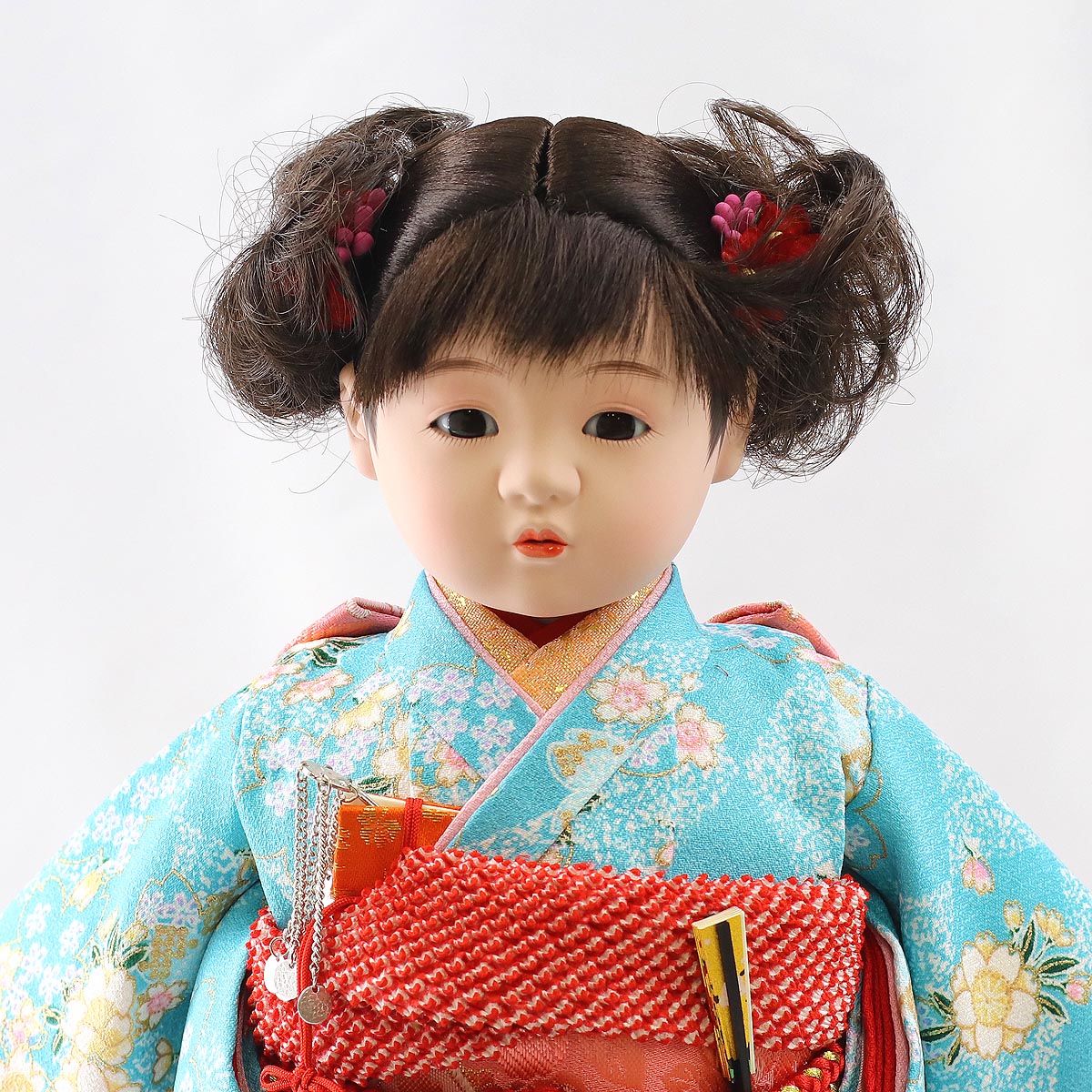 市松人形 松寿作 特選友禅 桜 水色 ひな祭り : 雛人形 五月人形