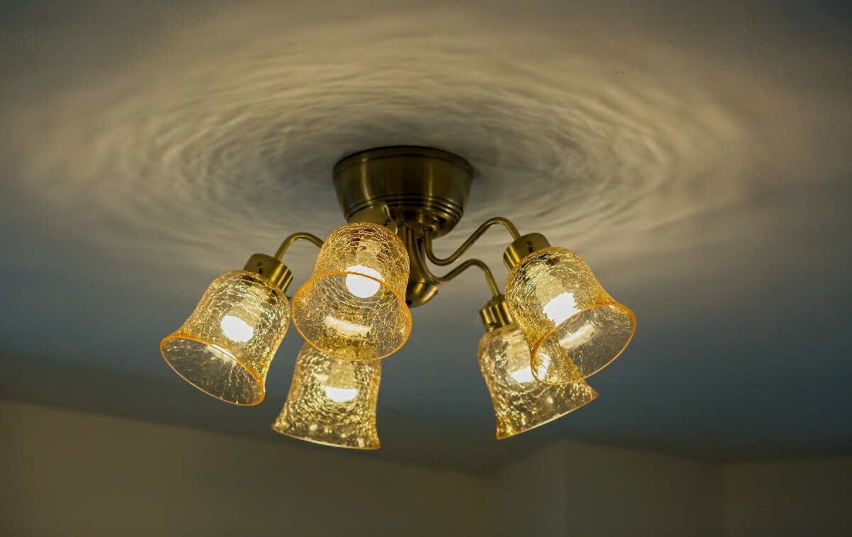 村上工作所 シャンデリア シーリングライト 5灯 LED対応 キラキラ