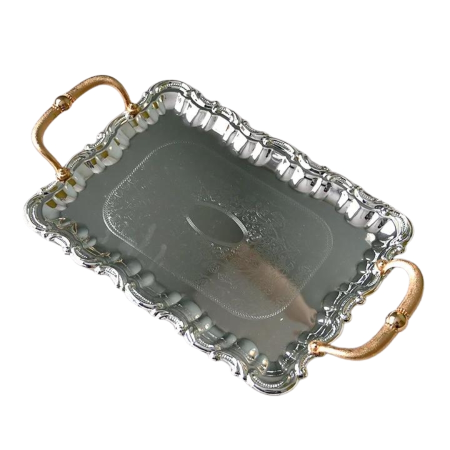 HARMONIER（ハルモニア） シルバートレイ ゴールドハンドル トレー