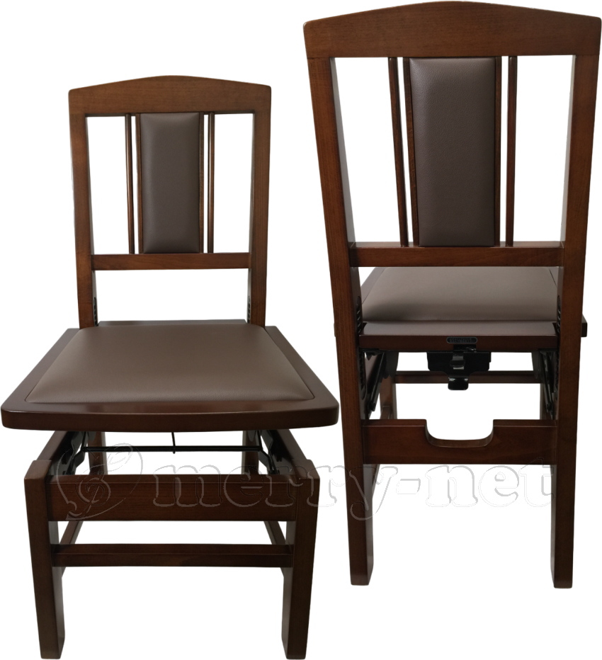 チェロ演奏に最適 背付きピアノ椅子 トムソン椅子NO17 半艶茶色 : 楽器