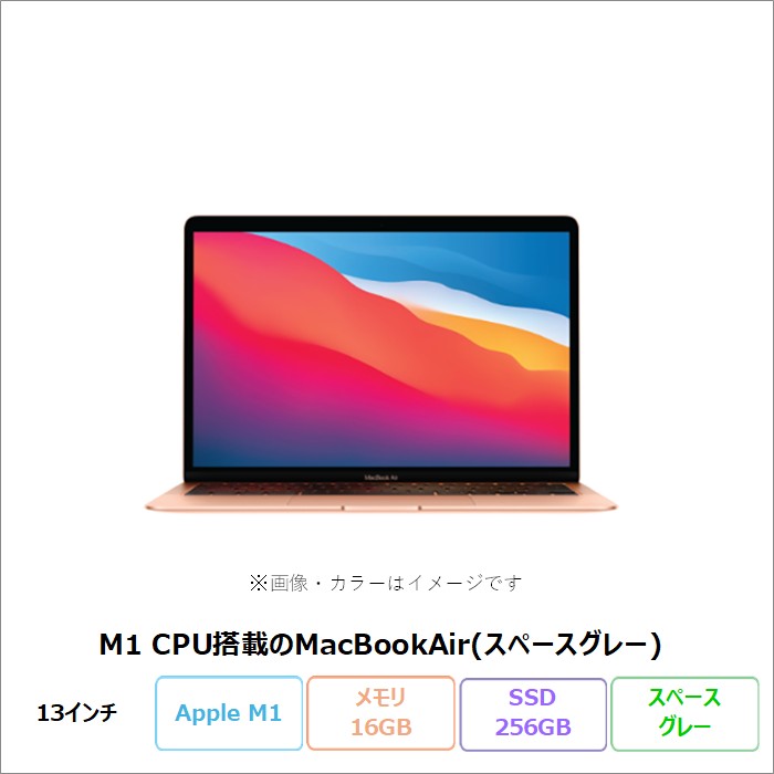 Mac（Apple） APPLE MACBOOK AIR(M1、2020) ノートパソコン A2337