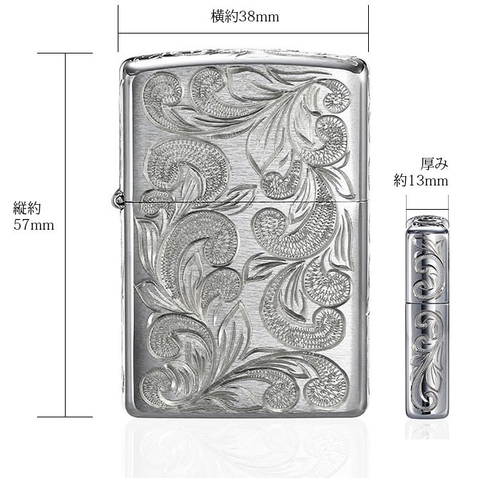 ZIPPO（ジッポー） オイルライター シルバー925 全面5面ハワイアン